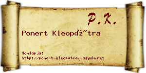 Ponert Kleopátra névjegykártya